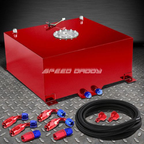 20 gallon/78l red aluminum fuel cell gas tank+level sender+nylon fuel line kit