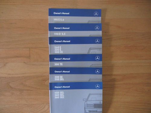 1981 mercedes-benz owners manuals, set of six covering 1981 models