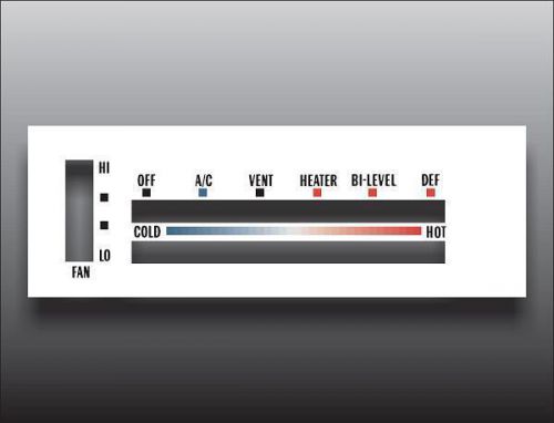 1971-1976 chevrolet impala white heater control switch overlay hvac