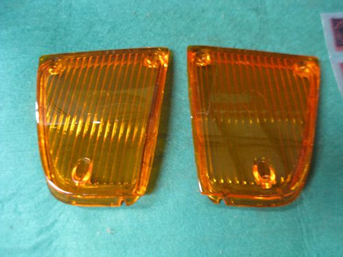 Corvette front parking light lenses 1971 late and 1972 pair new trim parts brand