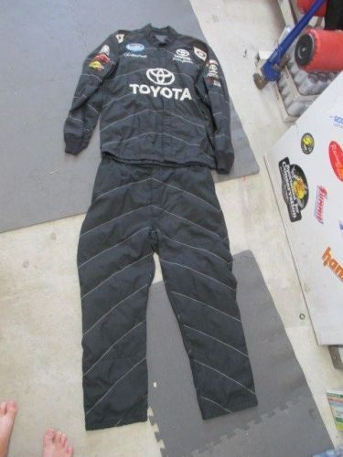 Nascar race used toyota crew fire suit sfi 3-2a/5 oakley 2 pc (#100)