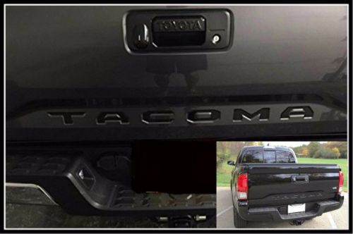 Toyota tacoma 2016 tailgate rear bumper letters inserts piano black