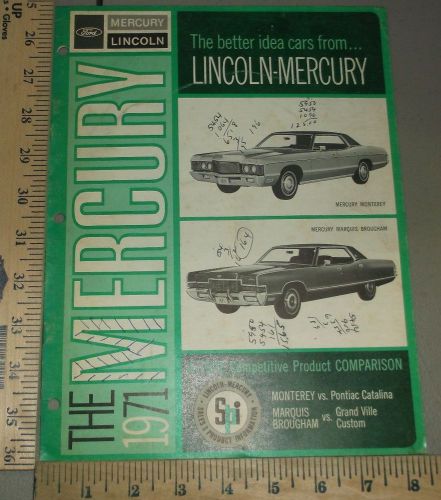 1971 mercury comparison brochure literature