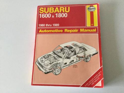 1980-1989 subaru 1600 1800 haynes shop  manual xt brat pickup truck wagon gl dl