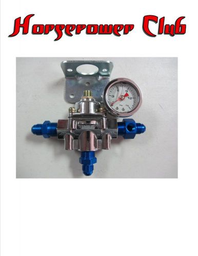 Holley 12-803bp fuel pressure regulator 4 1/2-9 psi 0-15 psi -6 fittings gauge