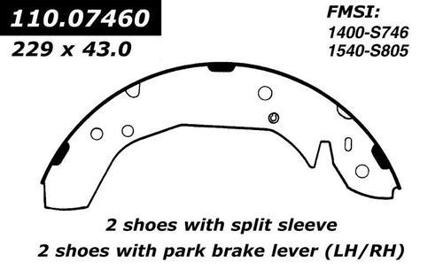 Centric 111.07460 brake pad or shoe, rear-preferred new brake shoe