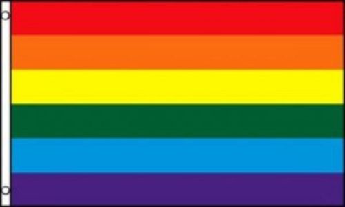 Gay pride rainbow polyester flag - rf-001