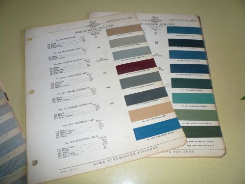 1940 dodge acme proxlin color chip paint sample