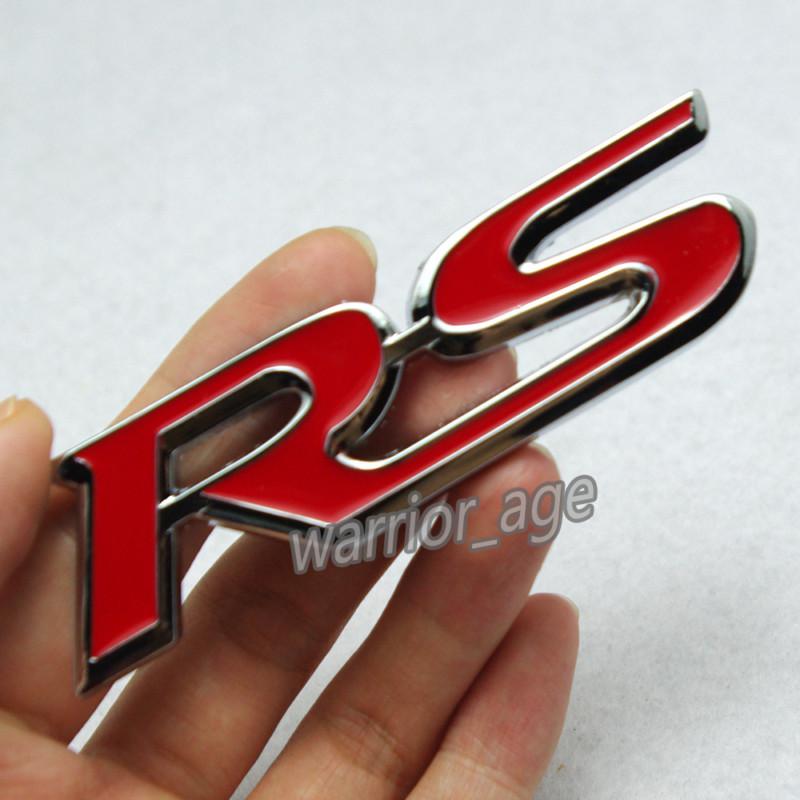 Front grille rs emblem badge decal logo red for vw golf passat jette cc gti