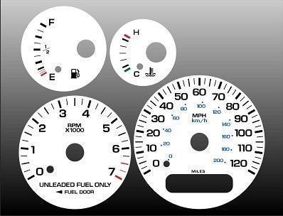 1998-2000 dodge stratus sebring cirrus instrument cluster white face gauges