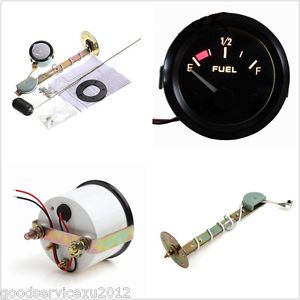 2&#034; 52mm black surface car fuel level measurement led gauge meter e-1/2-f pointer