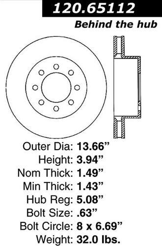 Centric 120.65112 front brake rotor/disc-premium rotor-preferred