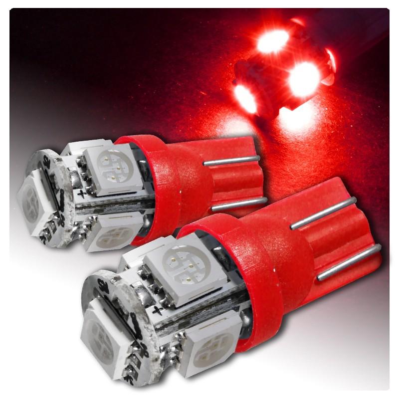 Red pair t10 5050 smd 168 194 tail light lamp bulb 