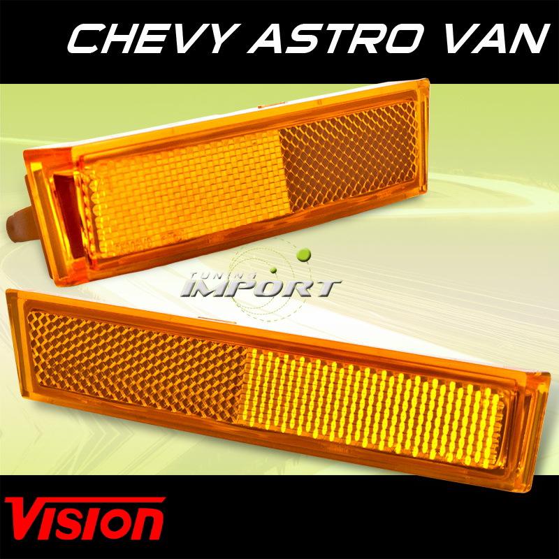 Chevy 95-05 astro van amber side marker reflector signal lights lamps left+right