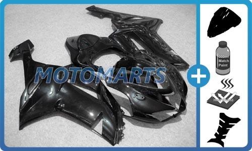 5 in 1 bundle for kawasaki ninja zx6r 07 08 body kit fairing & windscreen blk