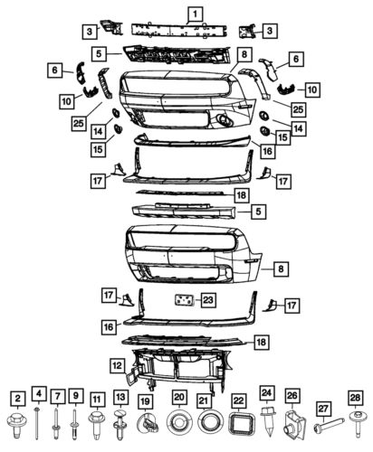 Genuine mopar front air dam 68258746ab