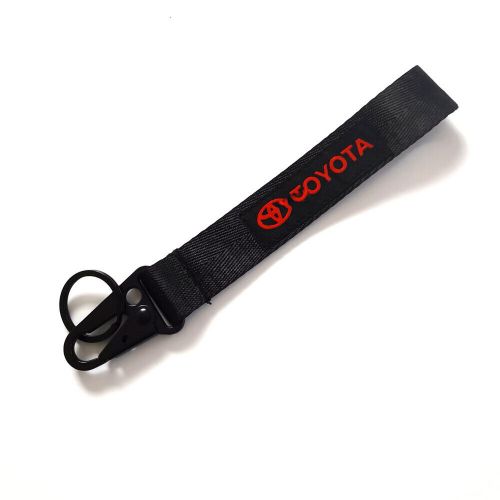 For toyota black racing keychain metal key ring hook with lanyard universal