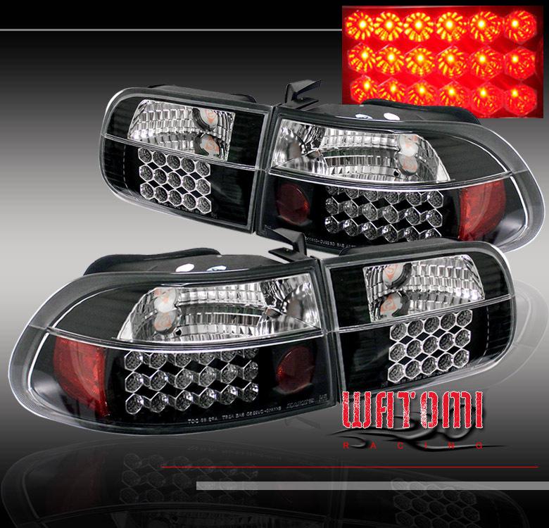 92 93 94 95 honda civic altezza led rear tail brake lights light black 3dr dx vx