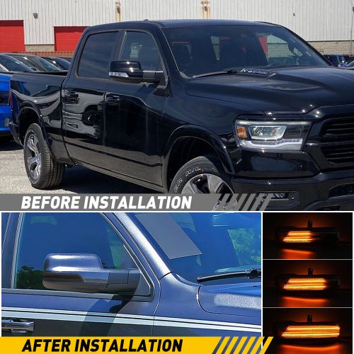 For 2019-2022 dodge ram 1500 led sequential side mirror turn signal lights exc