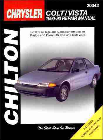 Dodge & plymouth colt, colt vista repair shop service manual 1990 1991 1992 1993