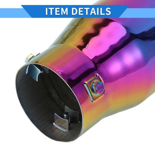 1 pc exhaust tip 1.8&#034; - 3.0&#034; inlet 7.3&#034; length stainless steel assorted color