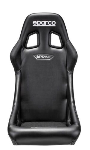 Sparco sprint black vinyl fia approved competition racing bucket seat