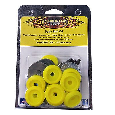 Dominator race products body bolt kit flou yellow hex head 1200-b-floye