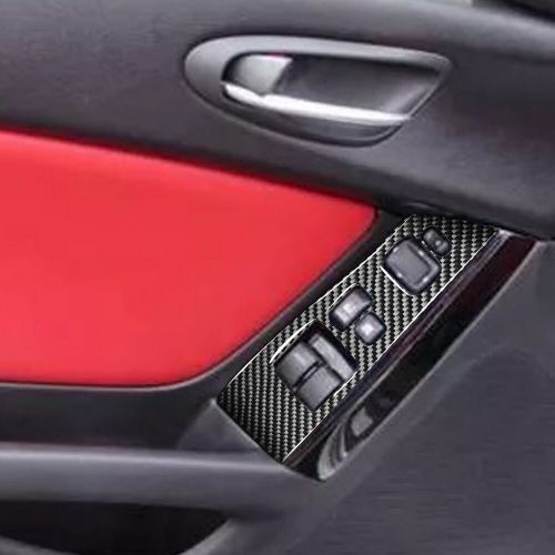 2pcs for mazda rx-8 carbon fiber window lift panel interior trim deluxe