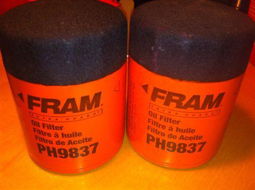 Fram ph9837 oil filter-spin-on full flow oil filter lot set 2 new cans