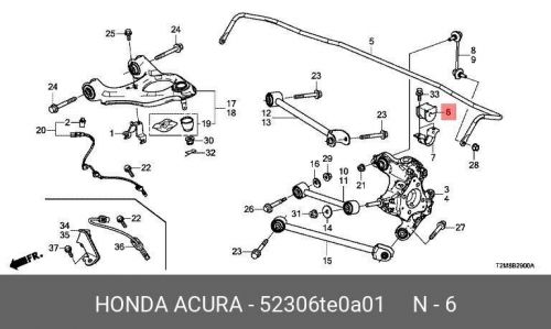 Genuine rear stabilizer bushing 2008-2017 honda accord 52306-te0-a01 japan oem