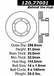 Centric parts 120.77001 front premium rotor