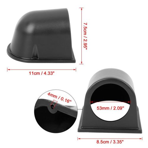 Universal car 2.09&#034; 53mm abs plastic gauge pod meter mount holder matte black