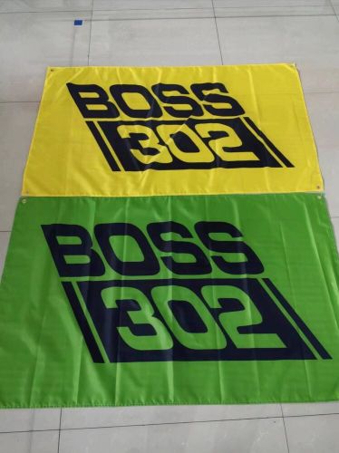 2013 boss 302 flag in blue, black, yellow, red, school bus yellow and green