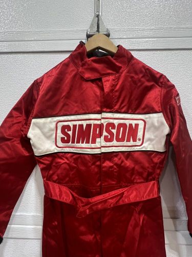 Simpson racing youth standard karting suit size m, red