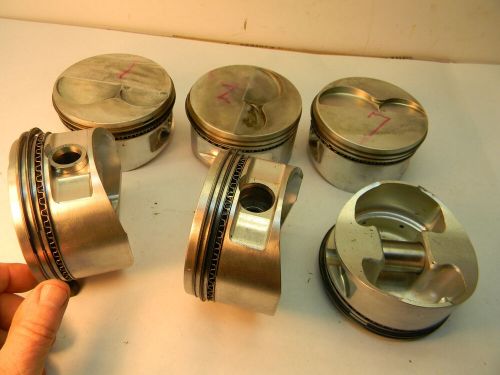 Je 3914 f pistons, w/ pins and rings; set of 6; auto mechanic, rat rod