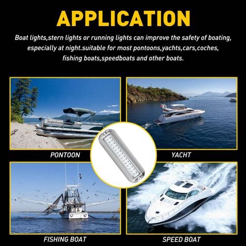 Underwater boat transom light 42 led stainless steel pontoon waterproof lamp