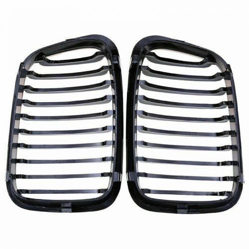 Pair of gloss black grille kidney grill for bmw e46 3 series 4 door 98-01 sedan