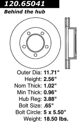 Centric 121.65041 front brake rotor/disc-c-tek standard rotor