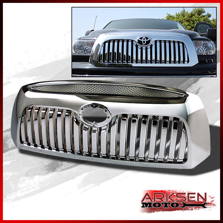 07-09 toyota tundra pickup truck chrome verticle front hood sport grille grill