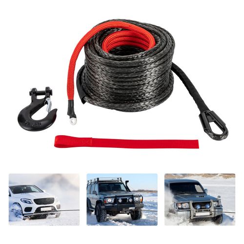 3/8x100&#034; synthetic winch rope w/hook 10.8t for off-road vehicle truck atv utvs