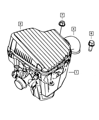 Genuine mopar air cleaner to resonator duct 4891032ab