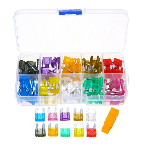 120x mini blade fuse assortment set auto car fuses assorted kit 2-35a + puller