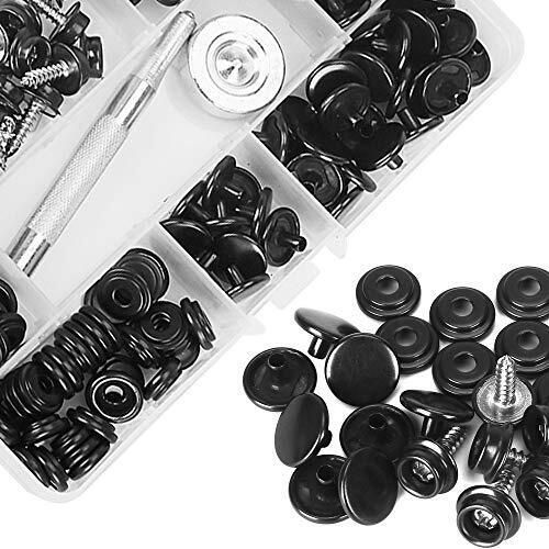 Kelife 150pcs stainless steel marine grade 3/8&#034; socket canvas snaps kit black