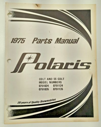 Vintage 1975 polaris snowmobile parts book manual - not a copy! - colt - colt ss