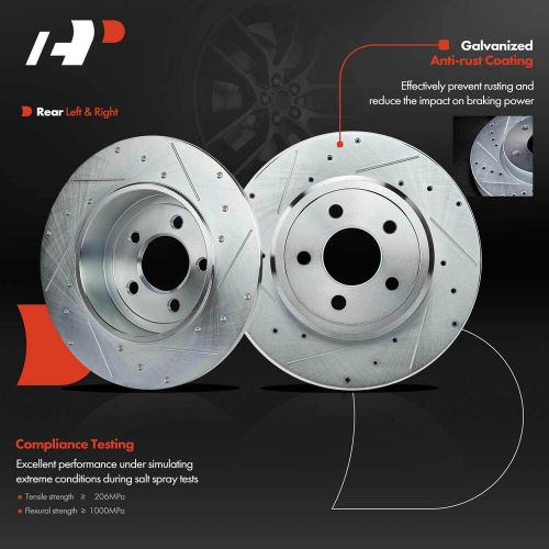 Drilled brake rotors front &amp; rear l&amp;r for chrysler 300 dodge charger challenger