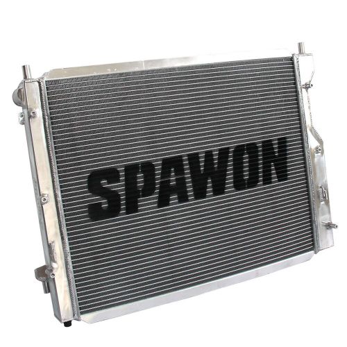 Spawon 3row aluminum radiator + fan shroud fit ford mustang shelby 07-14 mt