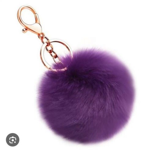 Furry puff ball key chain for bike car, men,women keyring   99-66