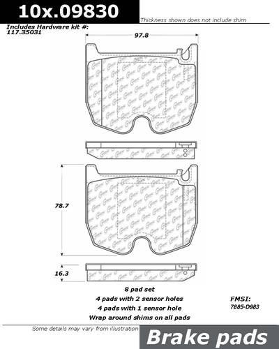 Centric 104.09830 brake pad or shoe, front