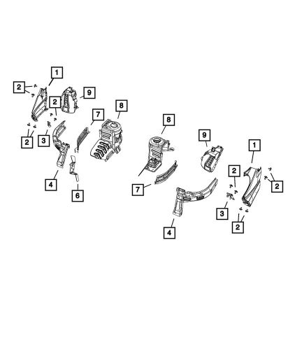 Genuine mopar upper load path beam right 68452238aa