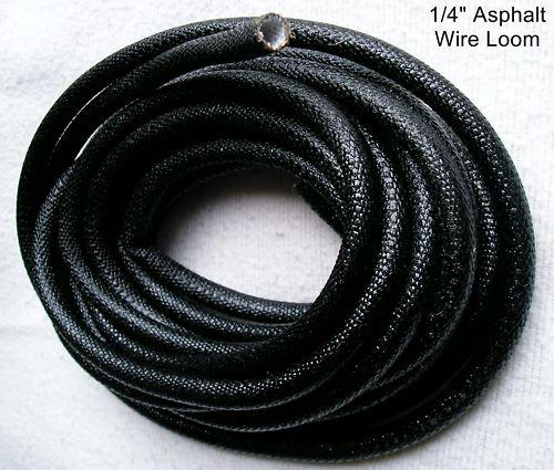 20 ft. - 1/4" asphalt wire loom for indian motorcycle